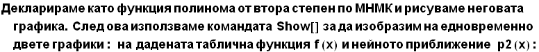 Декларираме ка&# ... приближение&nbsp;&nbsp; p2 (x) :