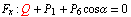 F _ x : Q + P _ 1 + P _ 6 cos&alpha; = 0