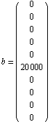 b = (0     )       0       0       0       0       20 000       0       0       0       0
